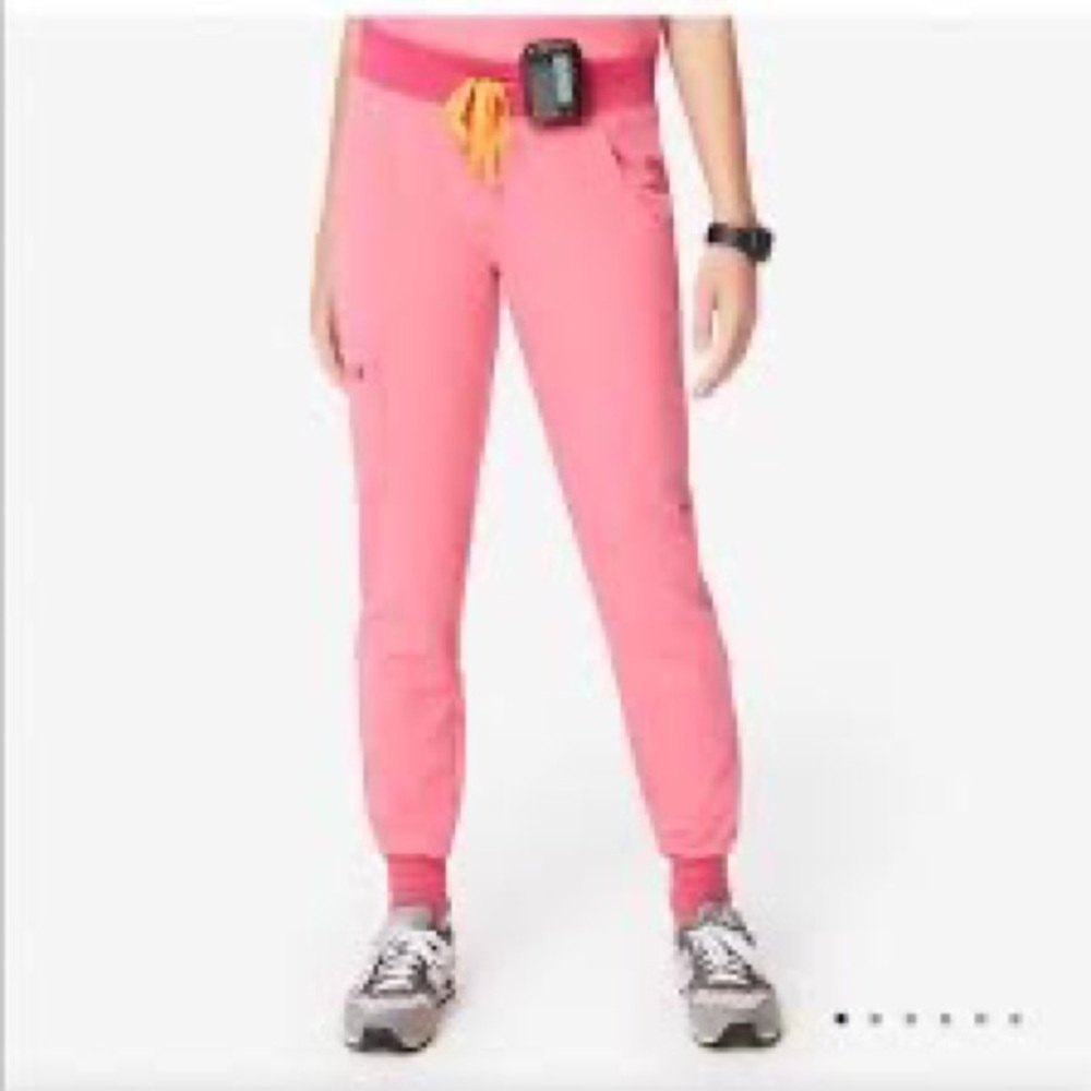 Figs - large jogger scrubs - bright Pink - rare color .